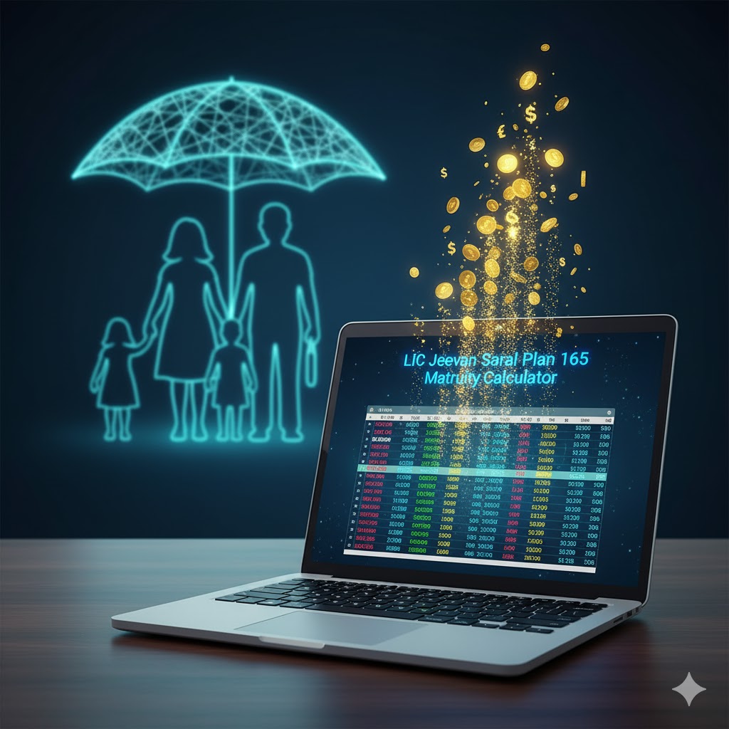 LIC Jeevan Saral Plan 165 Maturity Calculator Excel 1 LIC Jeevan Saral Plan 165 Maturity Calculator Excel